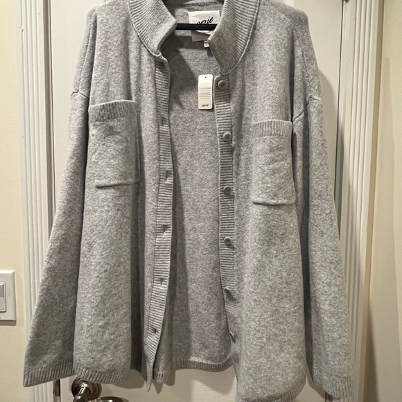 aerie Sweaters - Aerie Light Gray Button-Up Cardigan